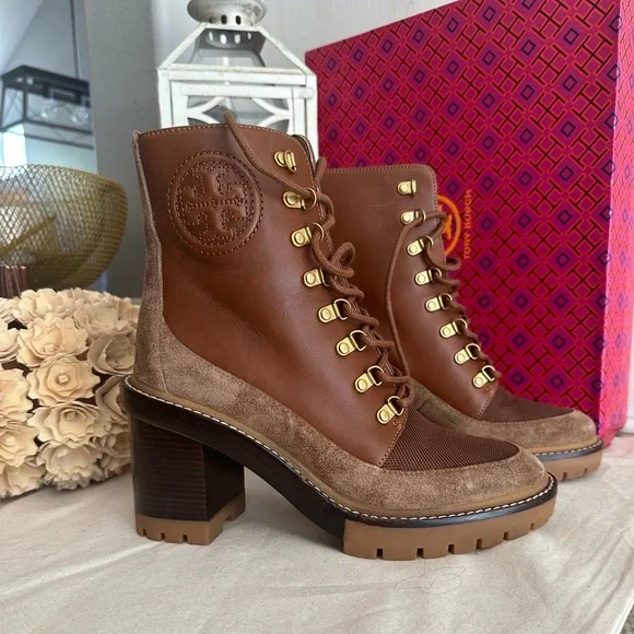 New Tory Burch Miller Mixed Materials Lug Sole Boot (Women - Picture 8 of 8